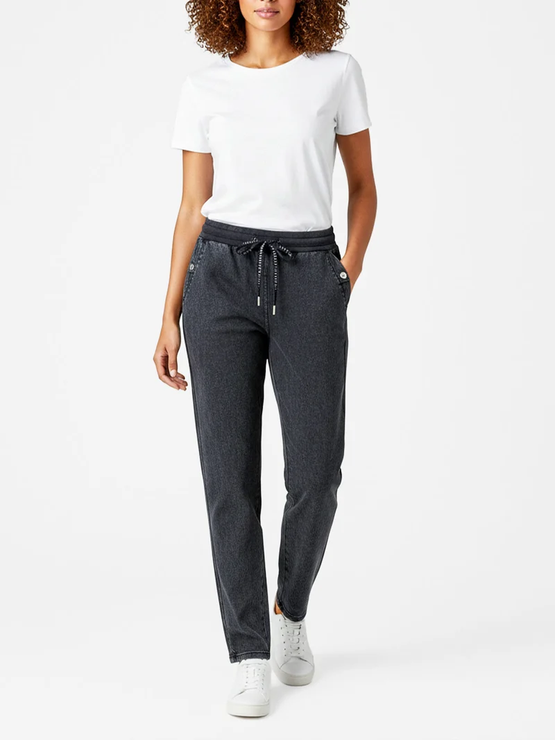 Jeggings donna con coulisse taglie grandi - blu