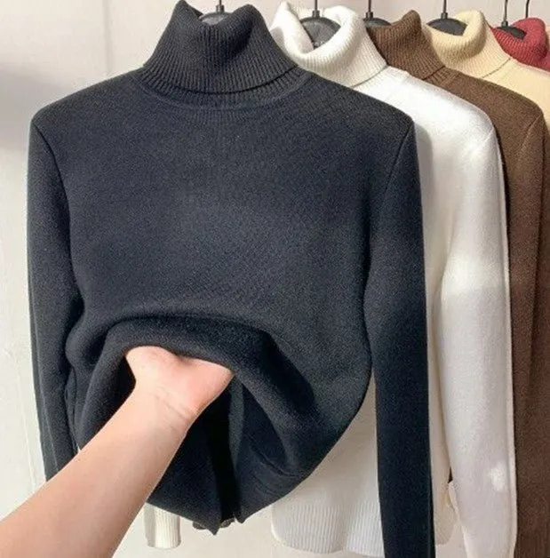Damen Rollkragenpullover | Weiches Fleece-Innenfutter | Warm & Stilvoll für Herbst & Winter