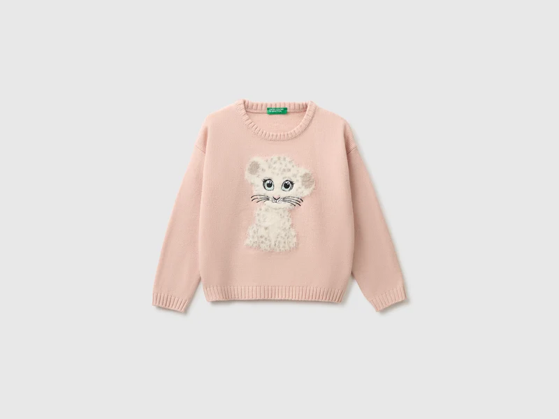 Pullover mit Pelz-Inlay