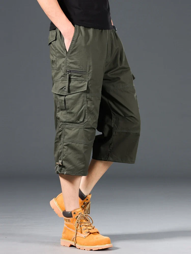 Long Cotton Cargo Shorts