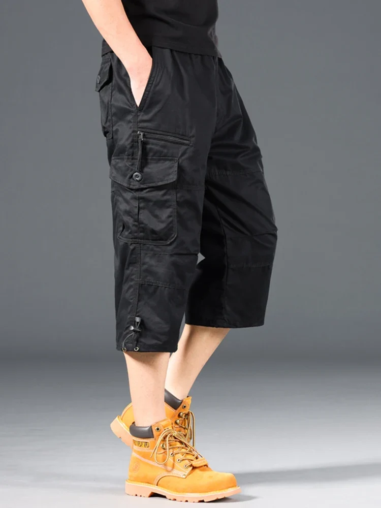 Long Cotton Cargo Shorts