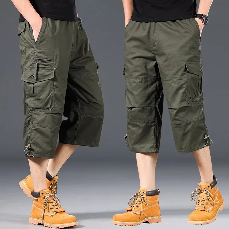 Long Cotton Cargo Shorts