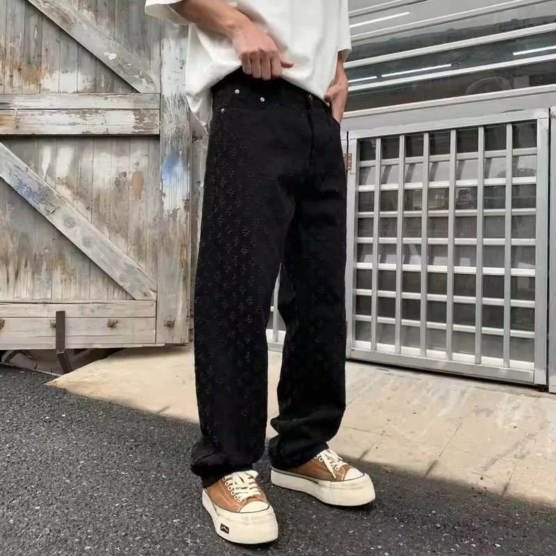 Jacquard Denim Jeans