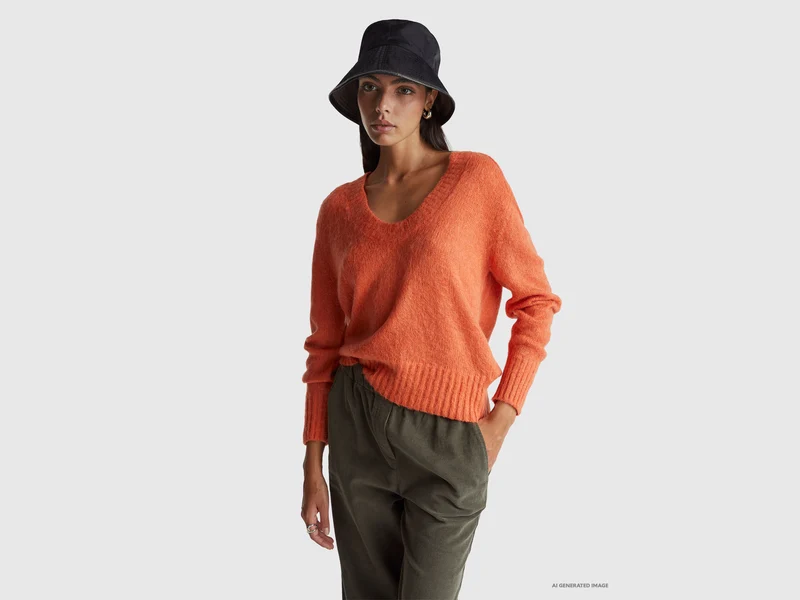 Warmer Pullover aus Mohairmischung