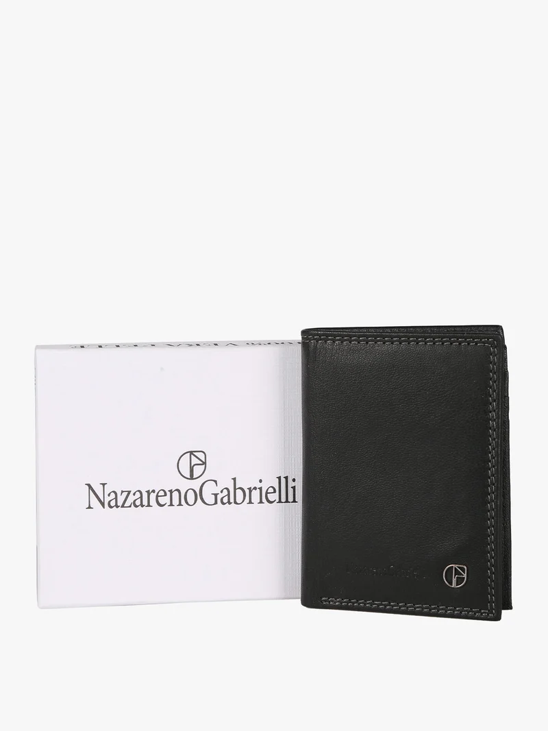 Portafoglio in pelle da uomo - nero