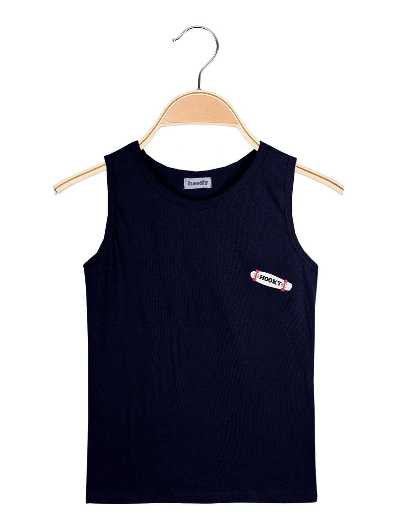 Canotta intima girocollo - blu scuro