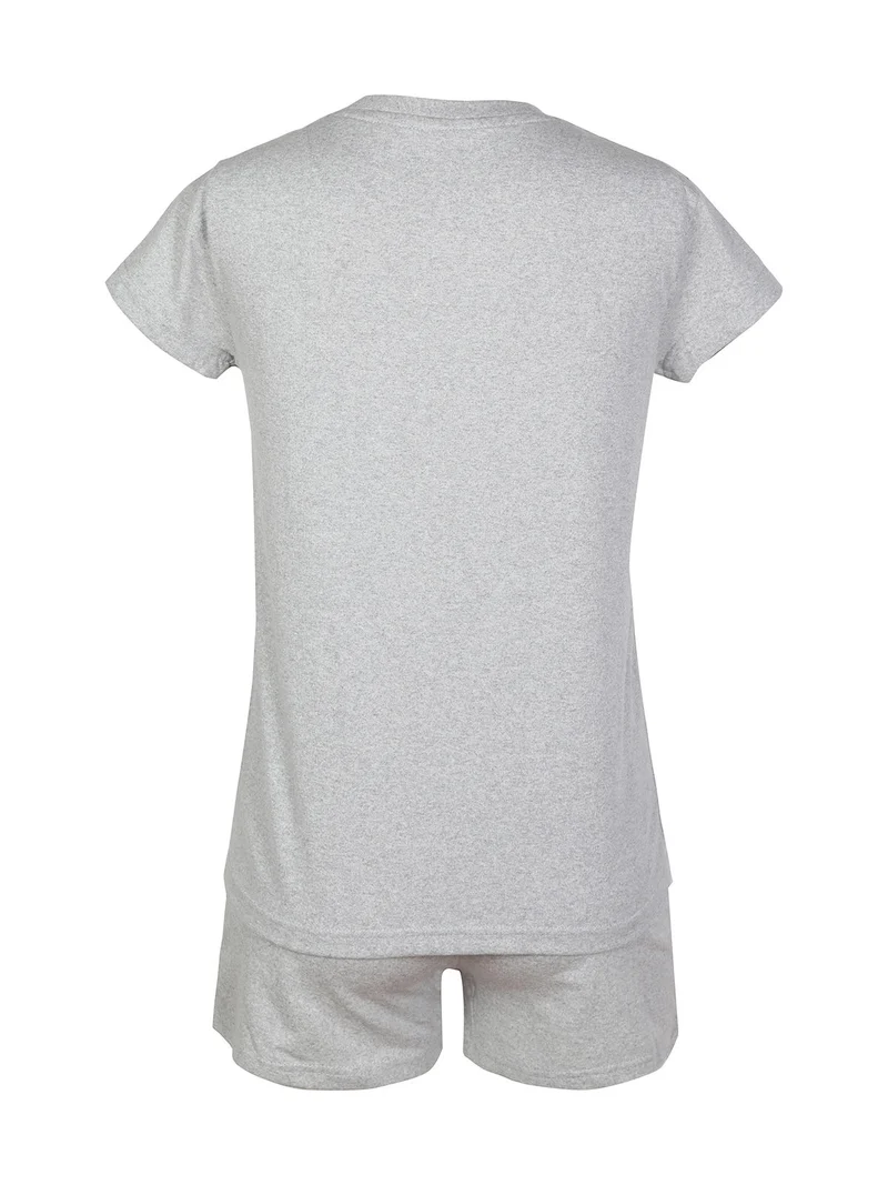 Completo corto da donna in cotone - grigio