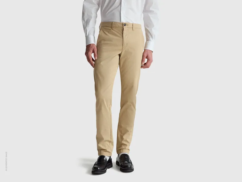 Beige Chinos im Slim Fit