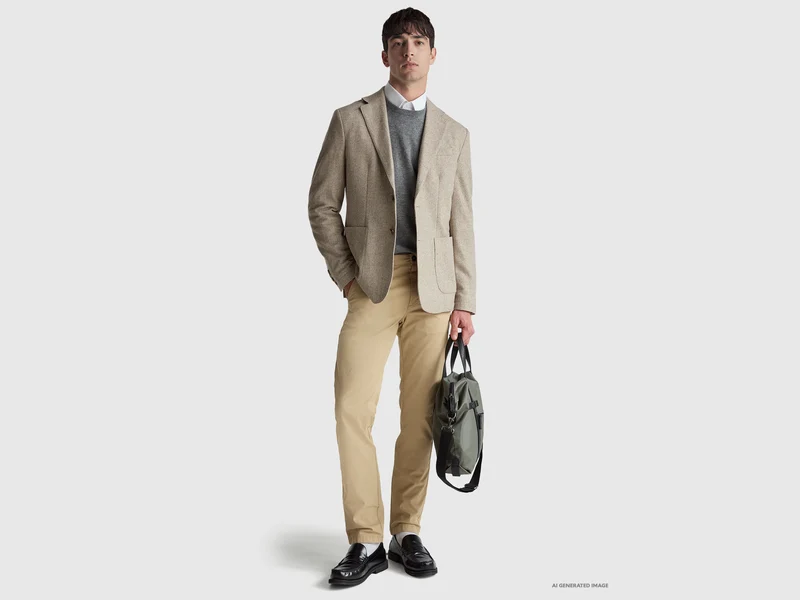 Beige Chinos im Slim Fit