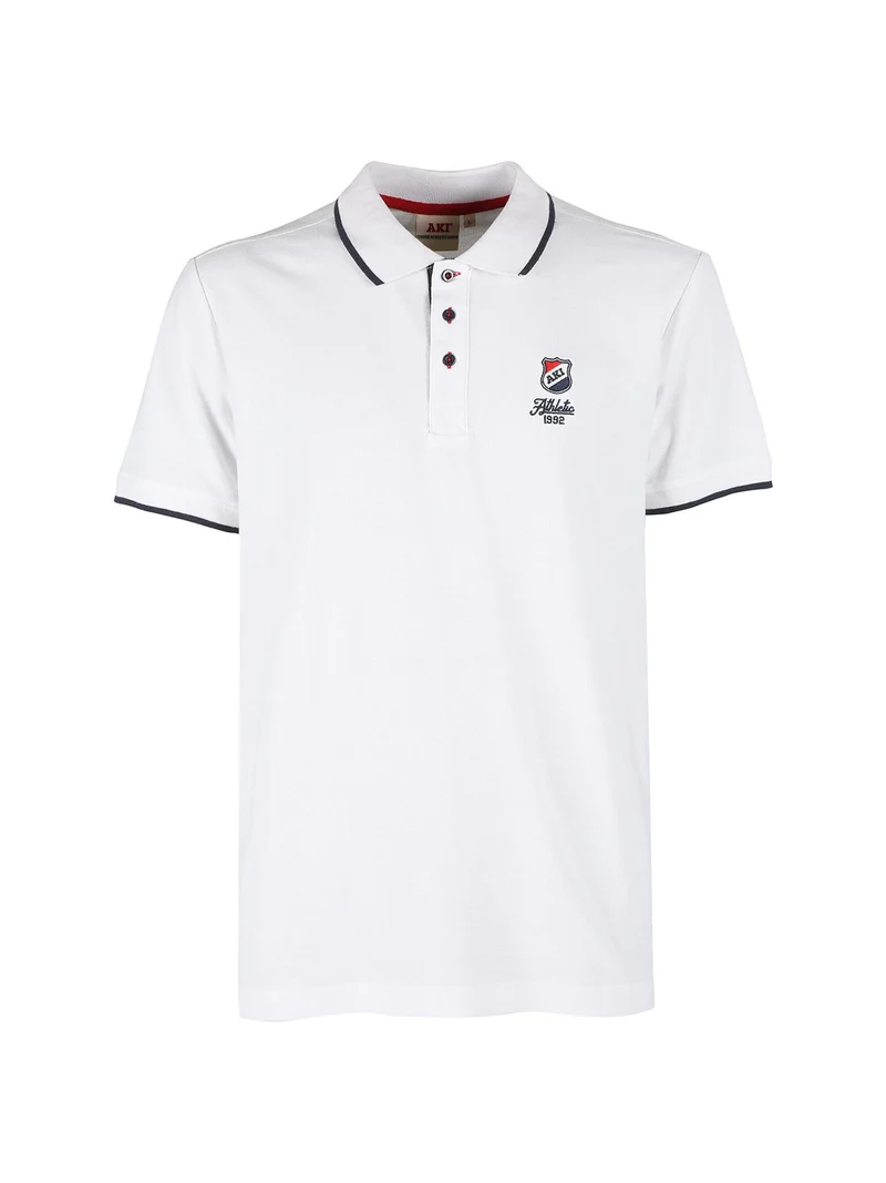 Polo da uomo in cotone a maniche corte - bianco