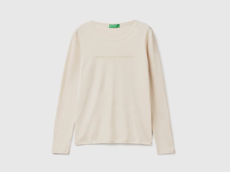 Langarm-T-Shirt aus 100% Baumwolle