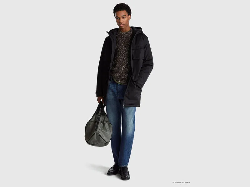 Gefütterter Parka aus Baumwolle und Nylon