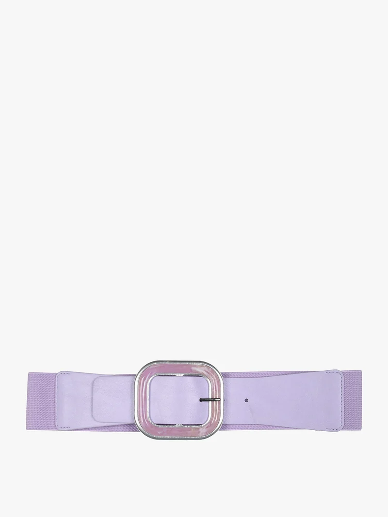 Cintura elastica con fibbia squadrata - lilla