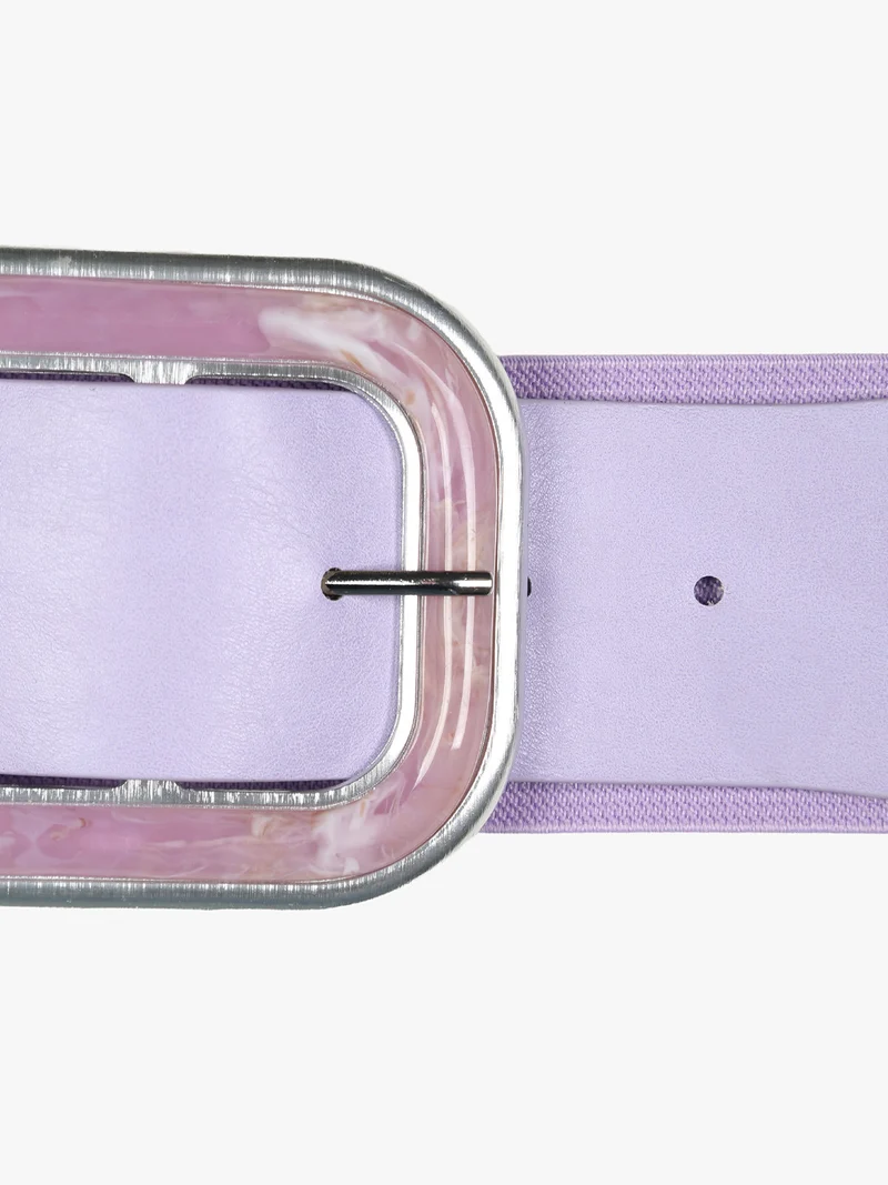 Cintura elastica con fibbia squadrata - lilla