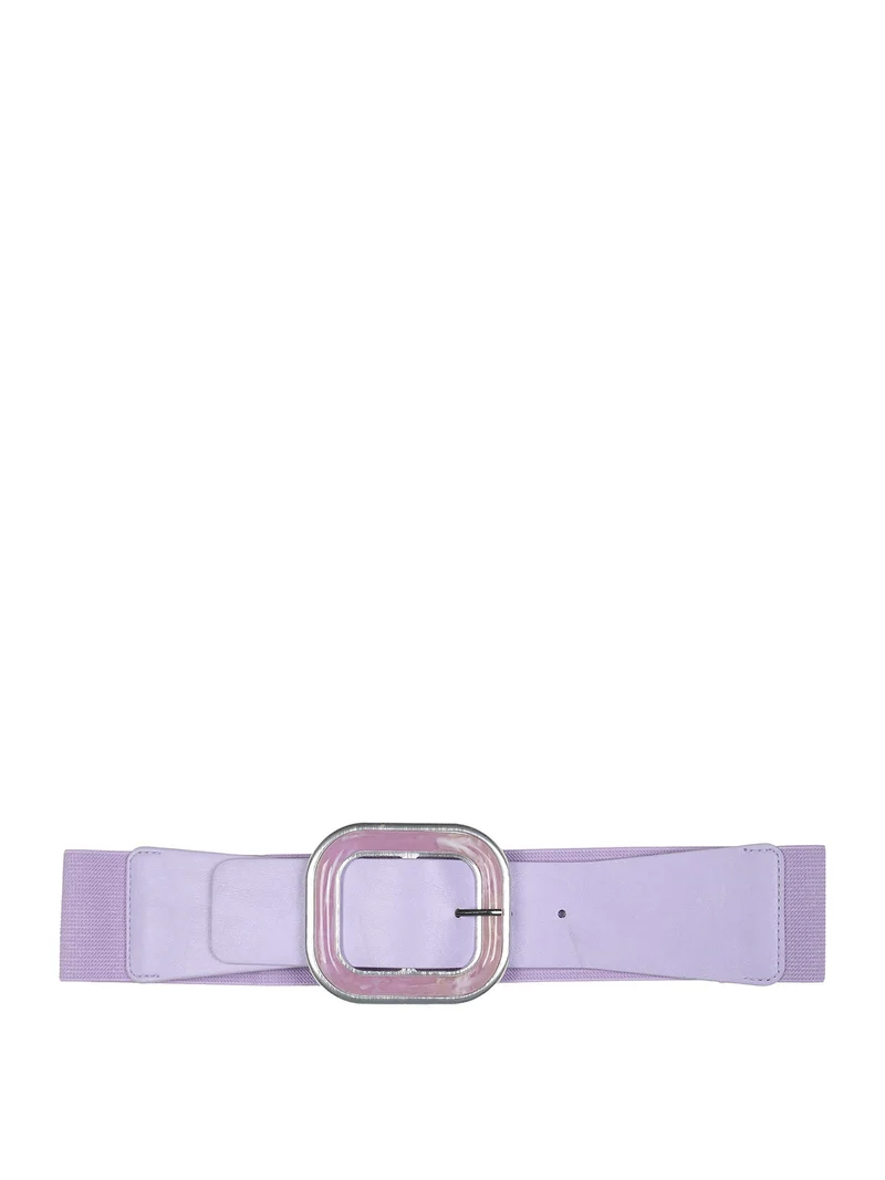 Cintura elastica con fibbia squadrata - lilla