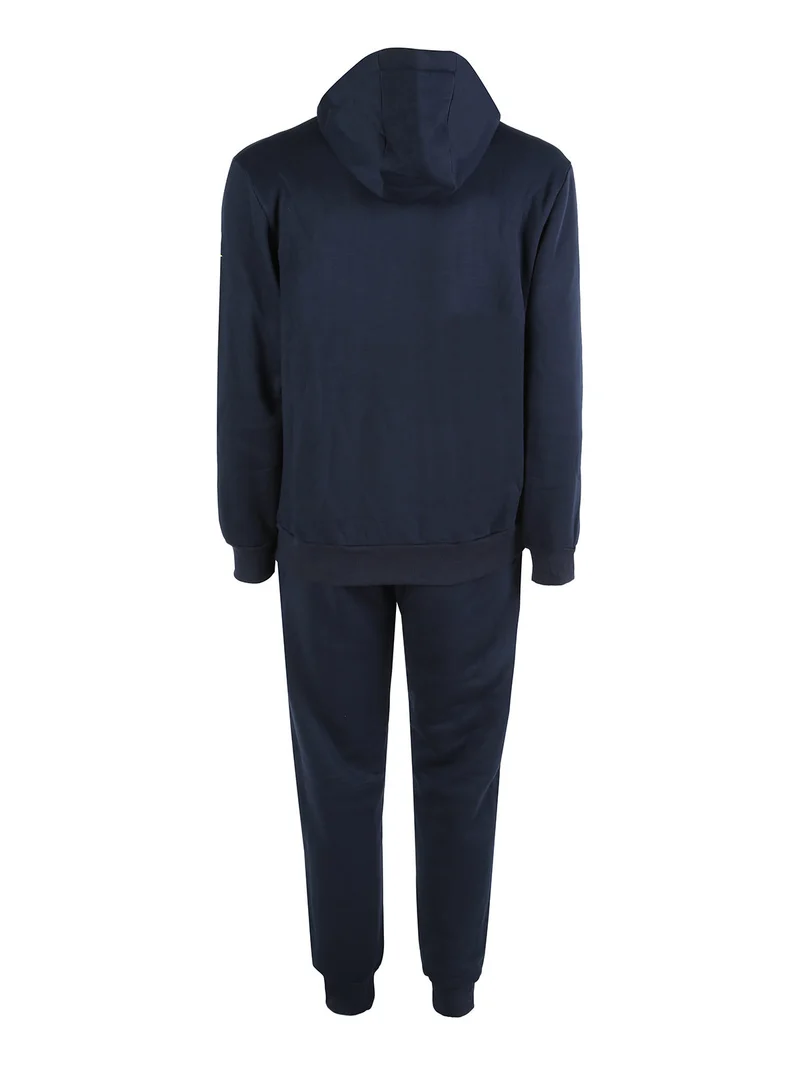 Completo tuta invernale da uomo 2 pezzi con cappuccio e zip - blu scuro