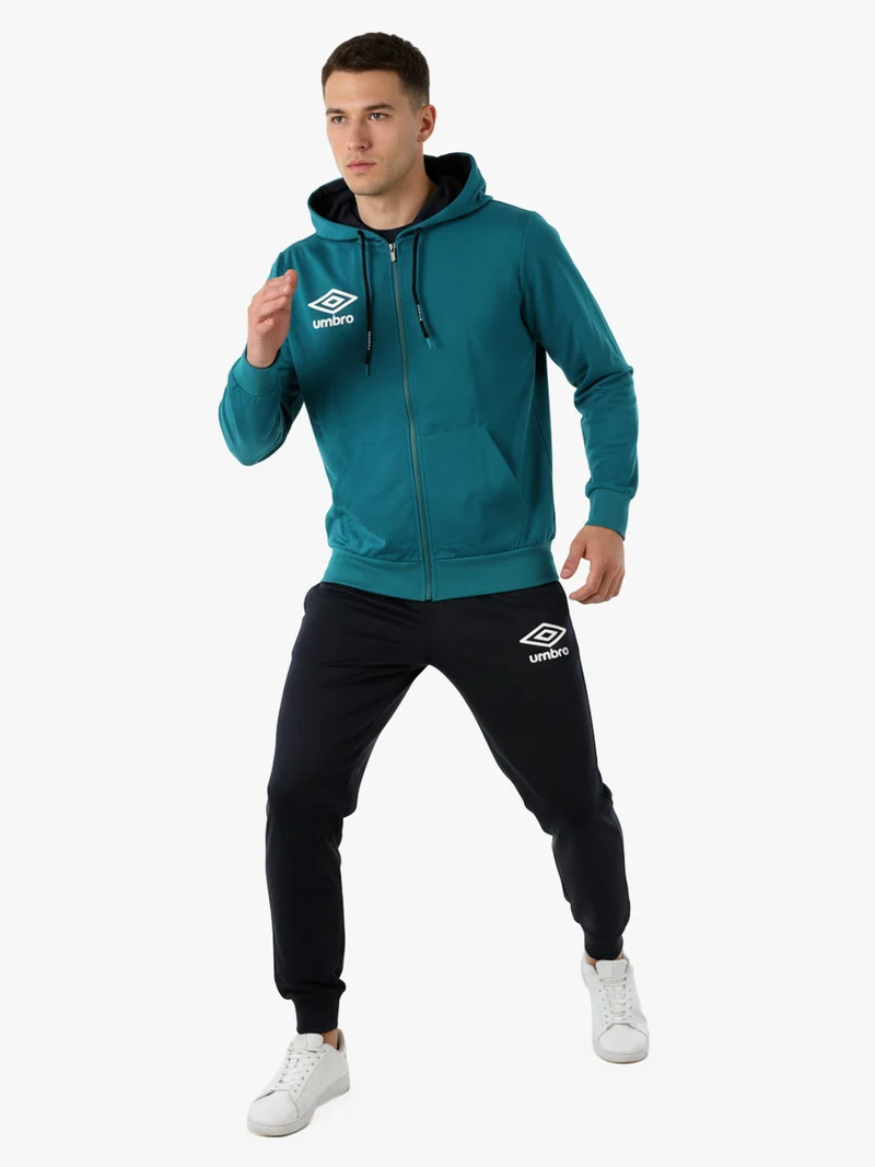 Completo tuta da uomo 2 pezzi full zip con cappuccio - verde