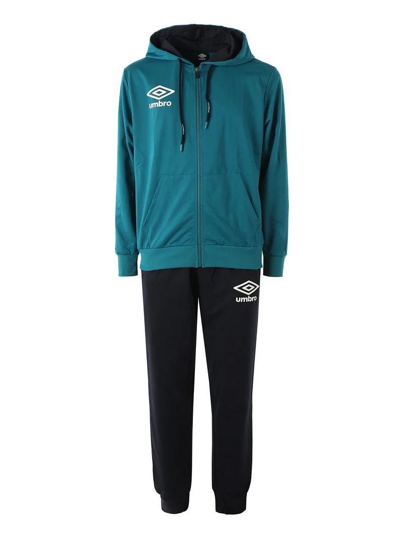 Completo tuta da uomo 2 pezzi full zip con cappuccio - verde