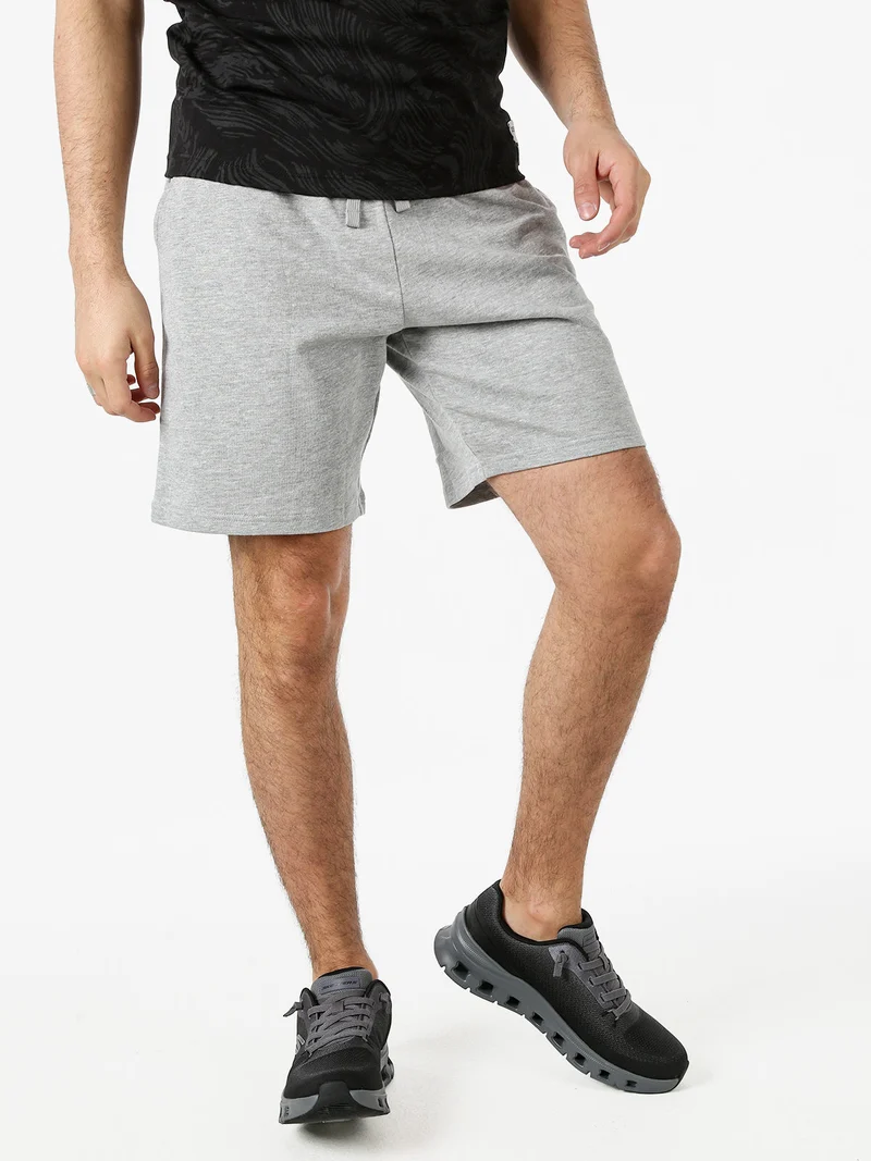 Bermuda da uomo in felpa con coulisse - grigio