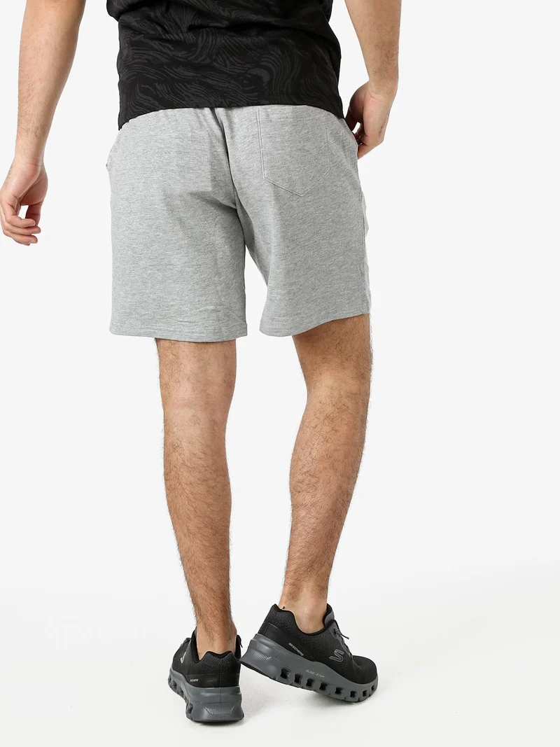 Bermuda da uomo in felpa con coulisse - grigio