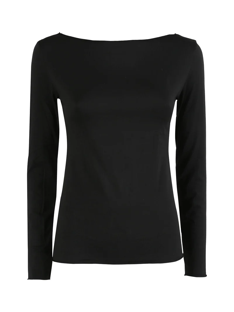 Maglia donna termo light con scollo a barca - nero