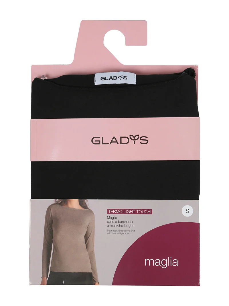Maglia donna termo light con scollo a barca - nero