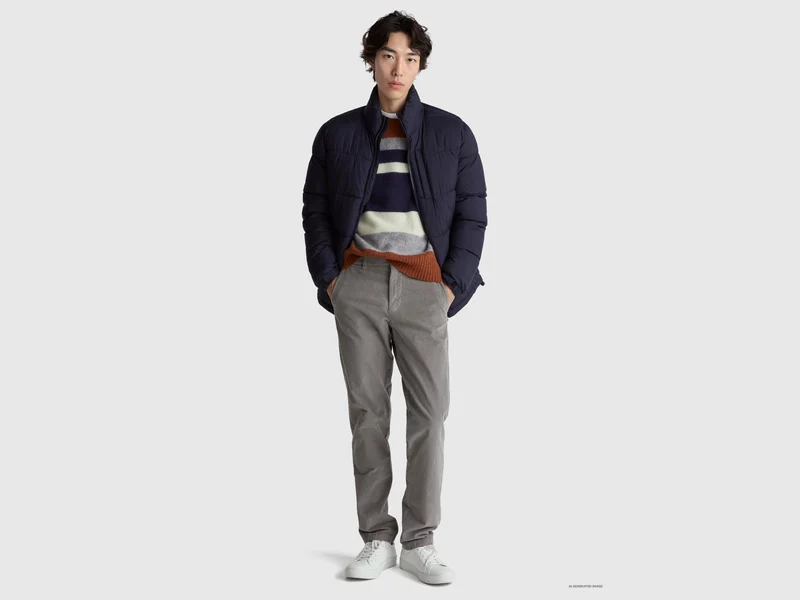 Gestreifter Pullover aus Shetlandwolle