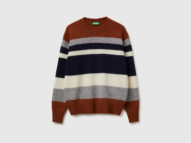 Gestreifter Pullover aus Shetlandwolle