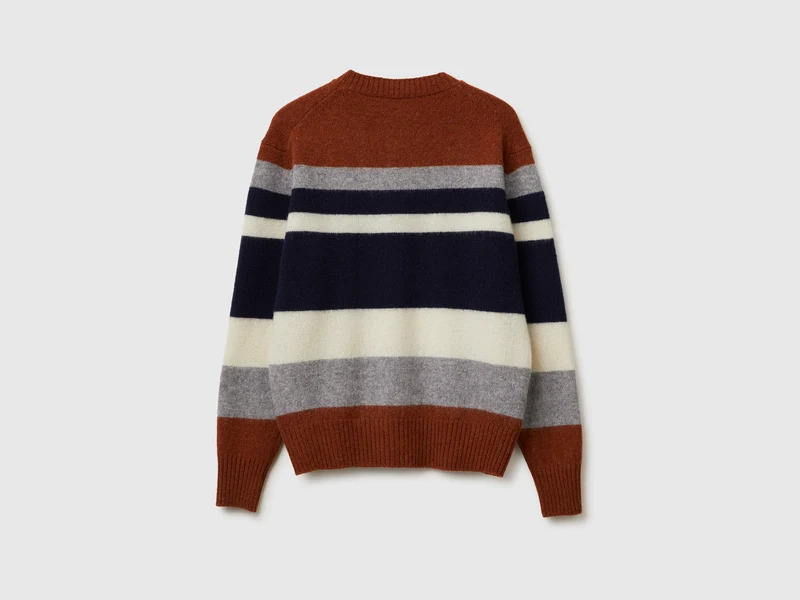 Gestreifter Pullover aus Shetlandwolle