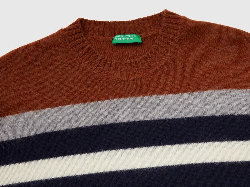 Gestreifter Pullover aus Shetlandwolle