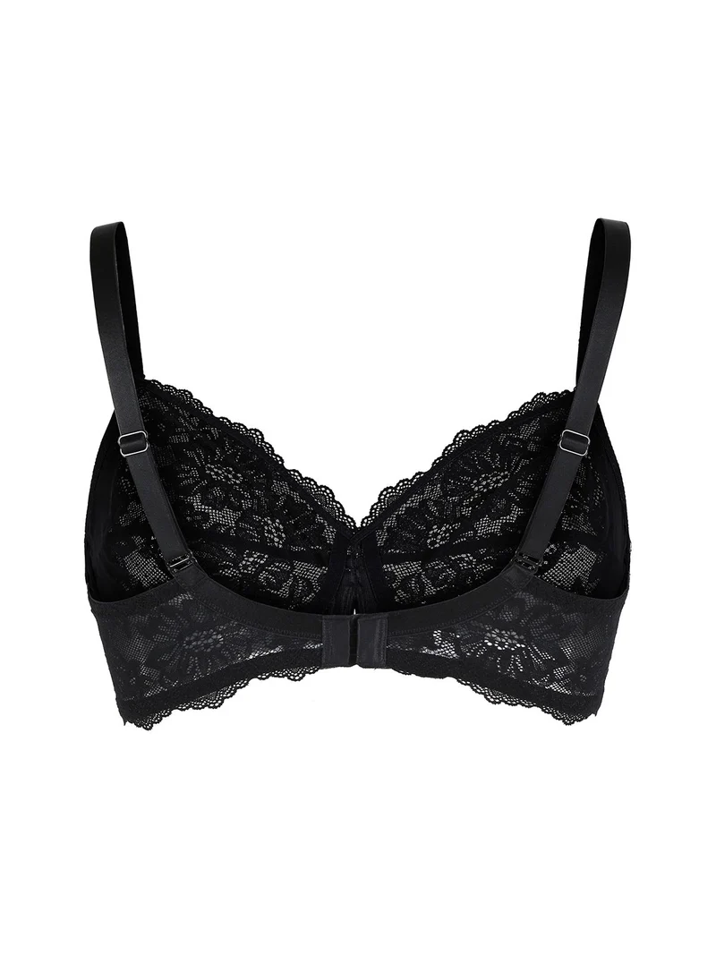 490 Reggiseno in pizzo COPPA C - nero
