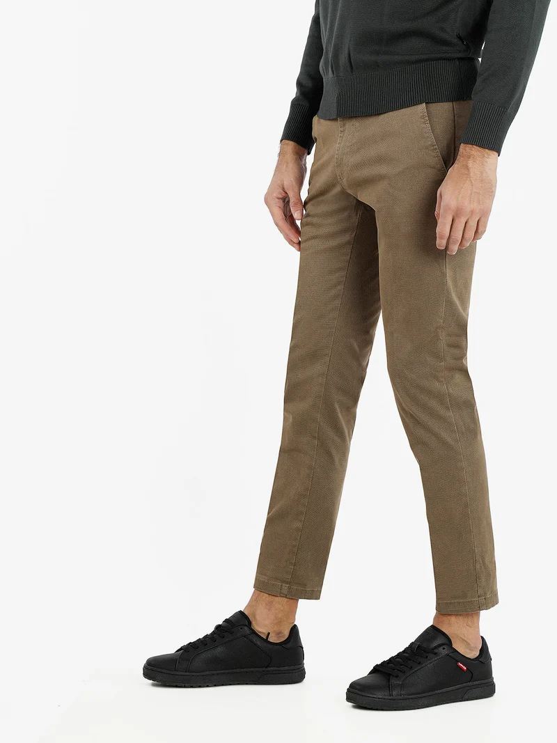 Pantaloni casual slim fit da uomo taglie grandi - khaki