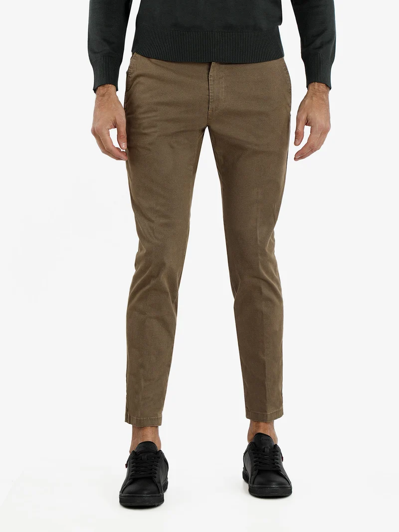 Pantaloni casual slim fit da uomo taglie grandi - khaki