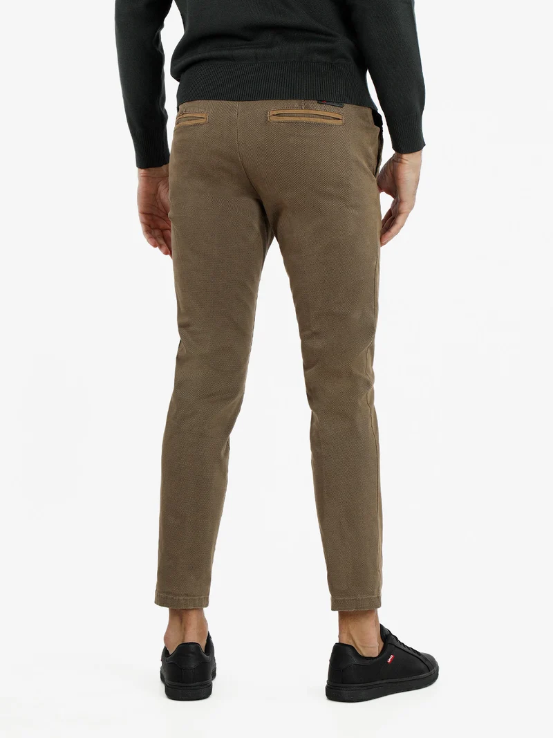 Pantaloni casual slim fit da uomo taglie grandi - khaki
