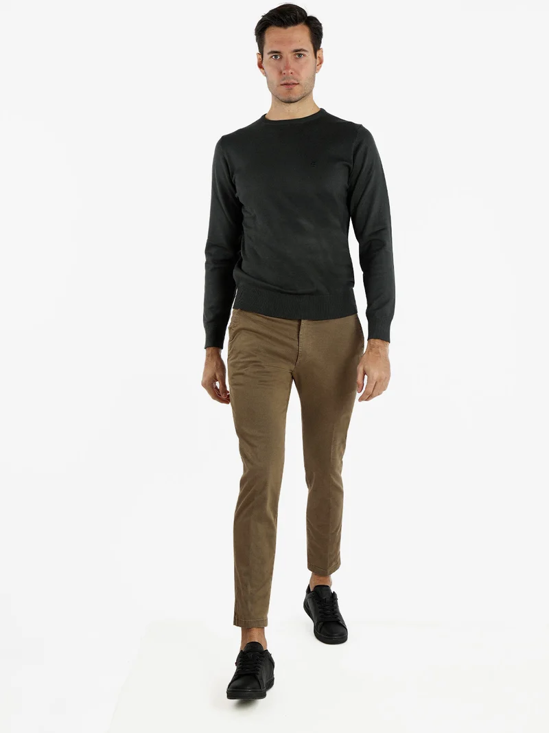 Pantaloni casual slim fit da uomo taglie grandi - khaki