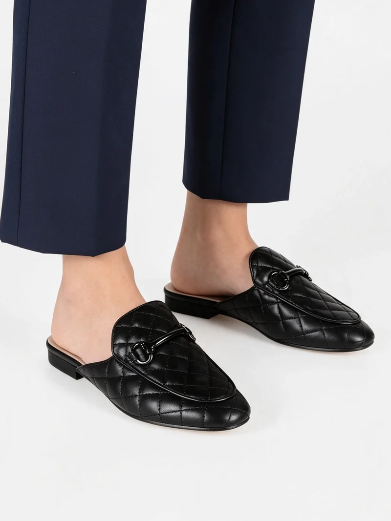 Sabot donna trapuntati con morsetto - nero