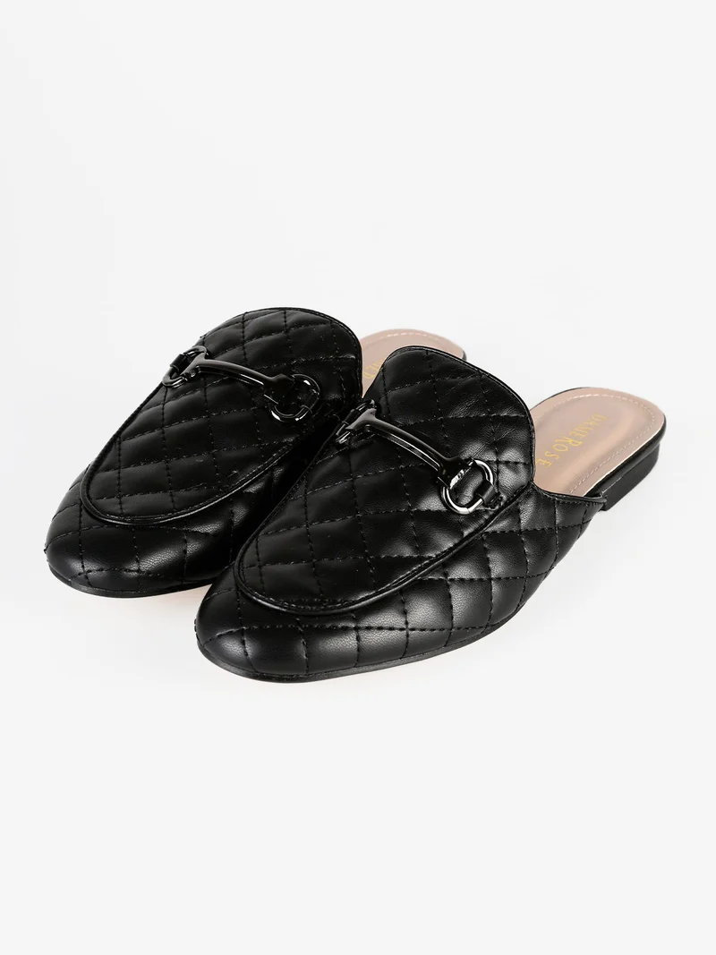 Sabot donna trapuntati con morsetto - nero