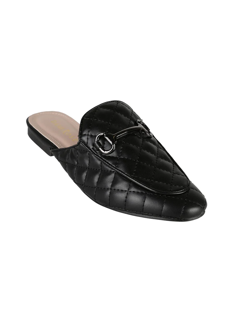 Sabot donna trapuntati con morsetto - nero