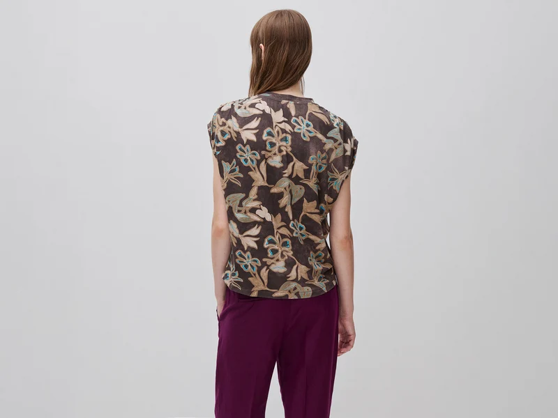 Fließendes Top mit Blumenprint