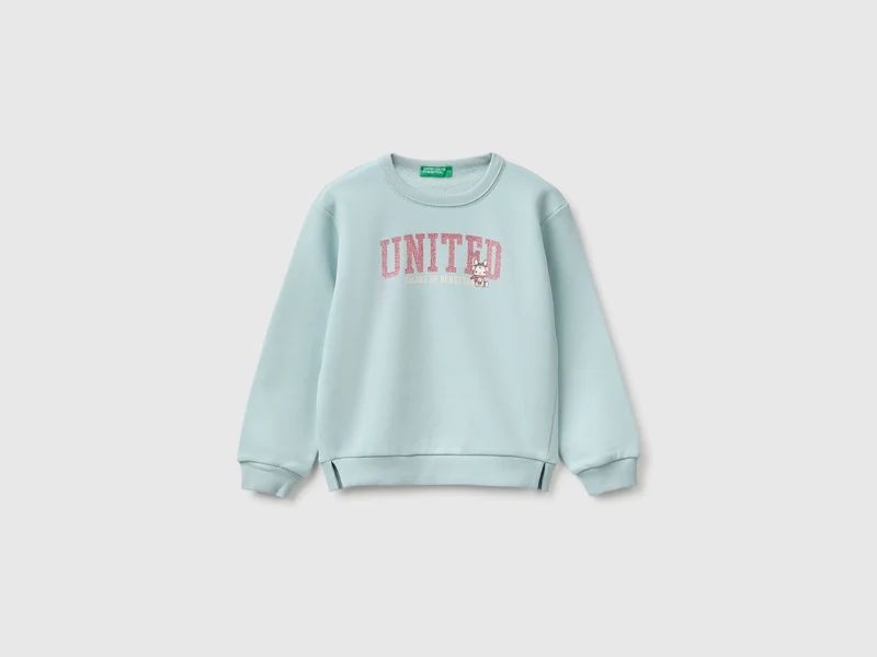 Geschlossenes Sweatshirt mit Glitzerdruck