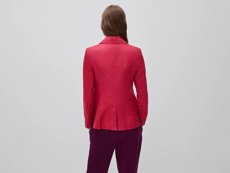Einreihiger Blazer aus reinem Leinen