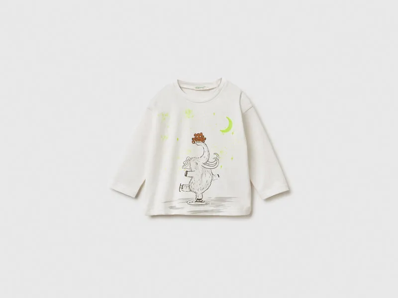 T-Shirt mit leuchtendem Aufdruck