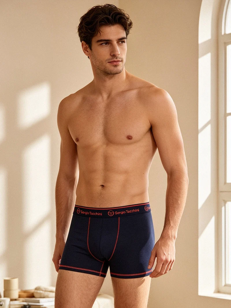 Boxer da uomo in cotone - blu scuro