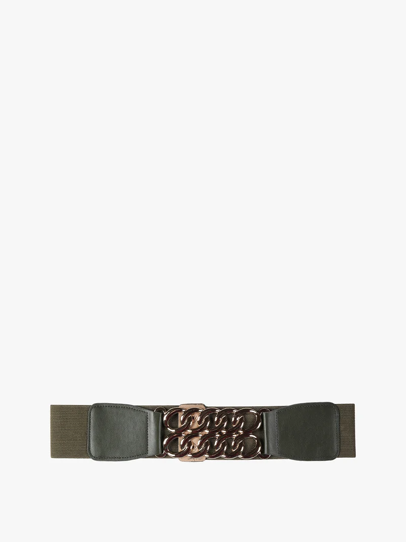 Cintura stringivita da donna a catena - verde scuro