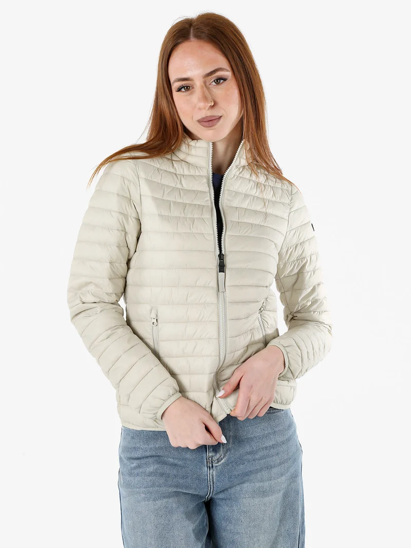 Giubbino donna modello 100 grammi con zip - beige