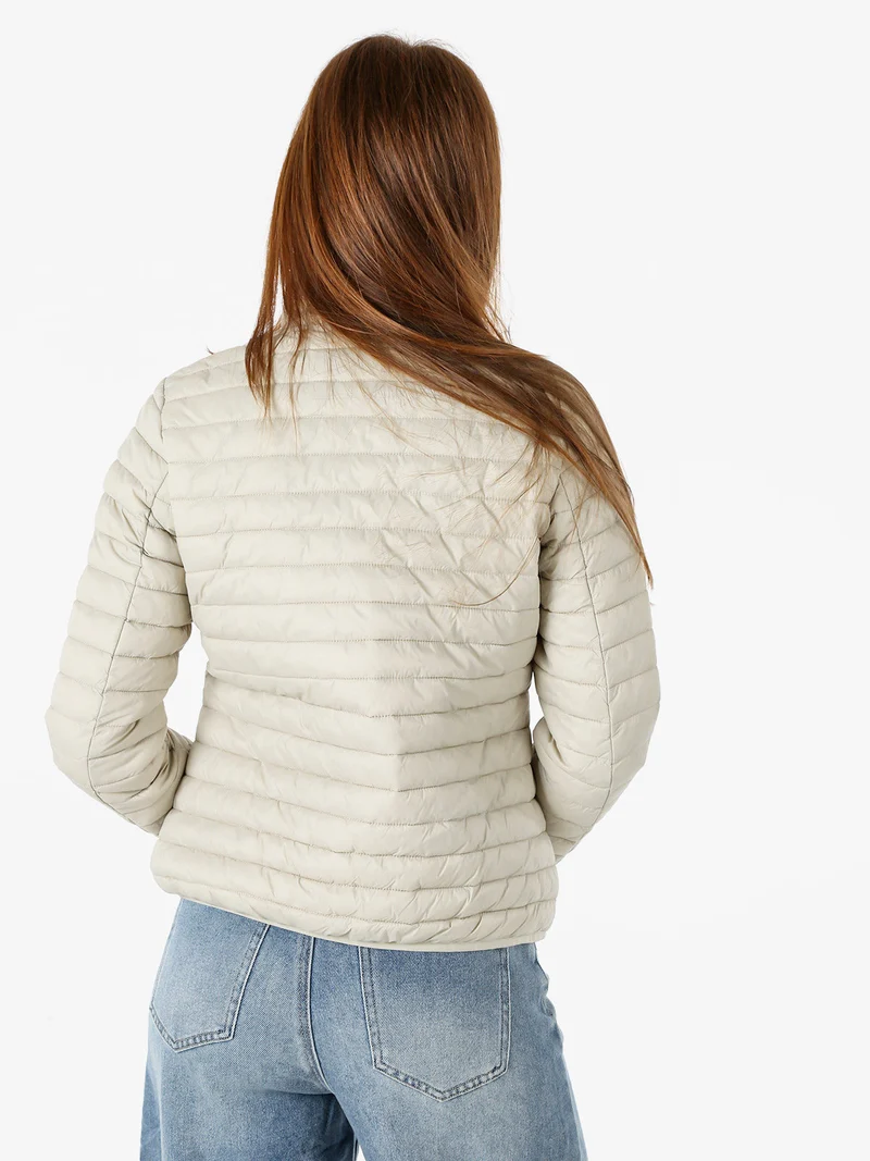 Giubbino donna modello 100 grammi con zip - beige