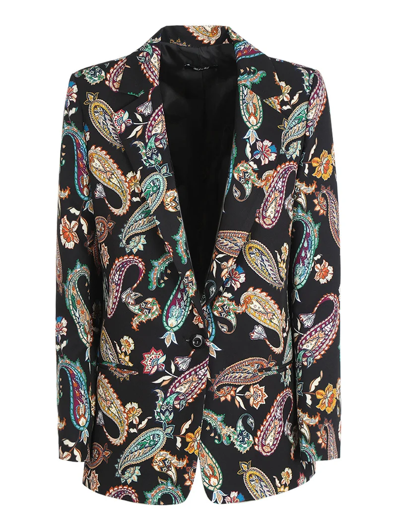 Blazer donna con stampe - nero