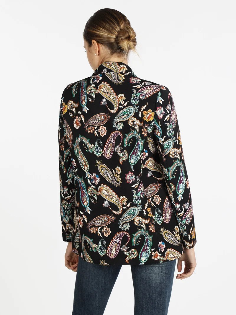 Blazer donna con stampe - nero
