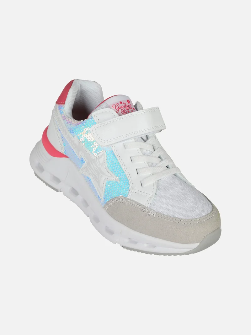 Sneakers da ragazza con strappo - bianco