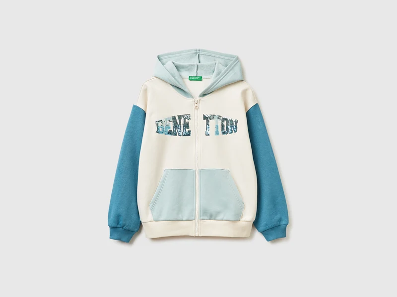 Sweatshirt mit Reißverschluss und Pailletten
